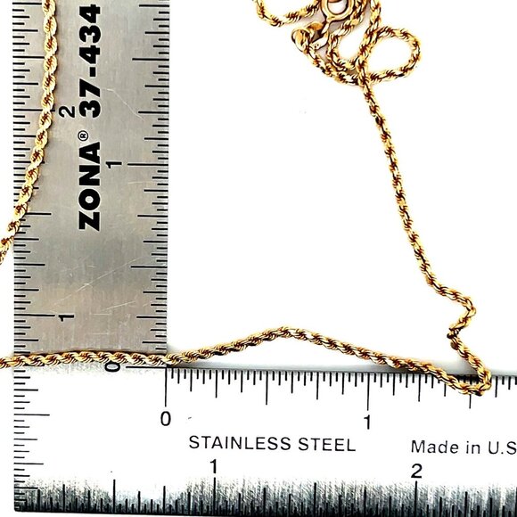 14K Gold (1mm) Rope Necklace - Picture 4 of 6